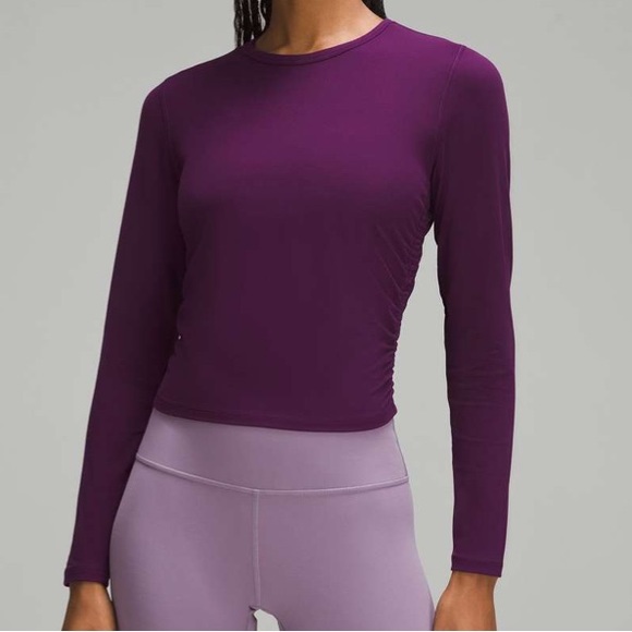 NWT Lululemon All It Takes Nulu Long-Sleeve Shirt Dramatic Magenta Size 4 - Picture 5 of 9